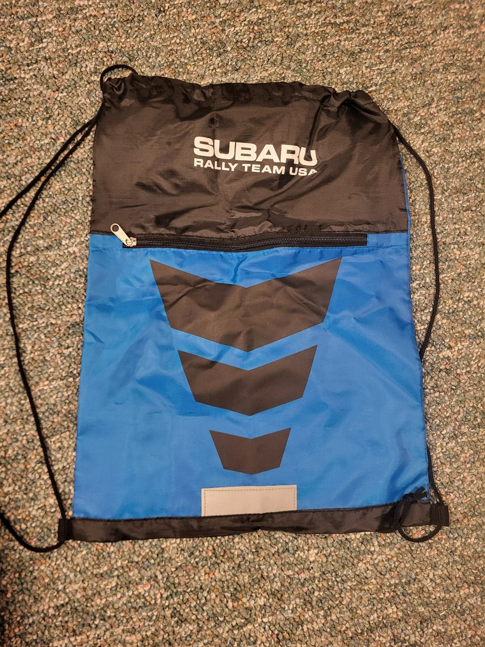 Subaru Blue and Black Drawstring Bag, New